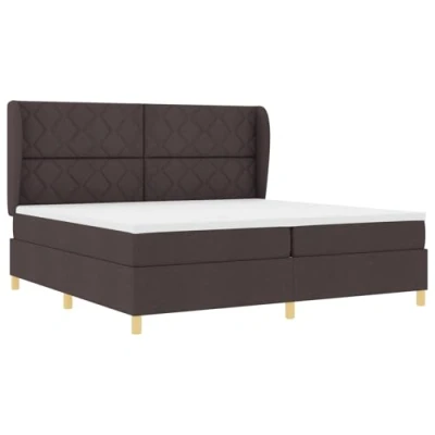Afbeelding van vidaXL Boxspring Bed met Matras Donkerbruin 200x200 cm Stof