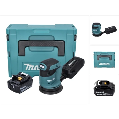 Afbeelding van Makita DBO 180 F1J 18 V 125 mm accu excentrische schuurmachine + 1x 3.0 Ah Makpac zonder lader