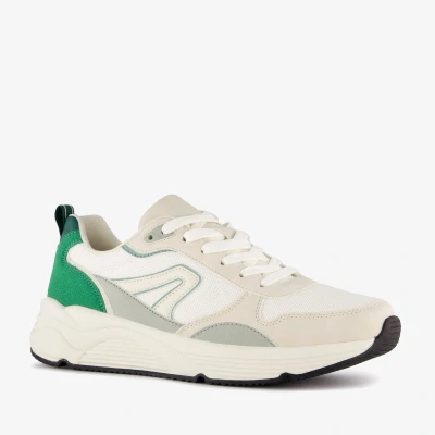 Afbeelding van Blue Box heren sneakers wit groen Maat 41 Uitneembare zool