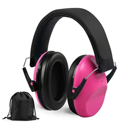Afbeelding van LEADSTAR Kinderhoofdtelefoon NRR 25 dB/SNR 29 dB, opvouwbaar, ruisonderdrukking, oorbescherming, om te slapen, studeren, reizen, spelen, werken (roze)