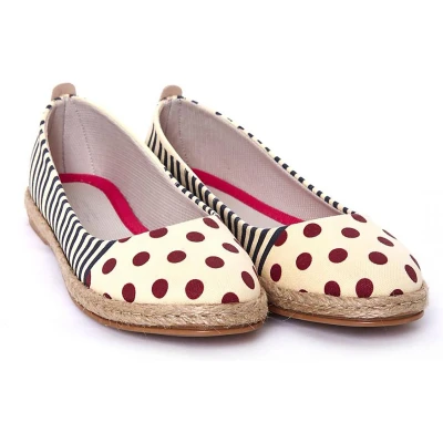 Afbeelding van GOBY Rode Stippen Ballerinas Flats Hoge kwaliteit Handmade Meisjesprint Maat 40