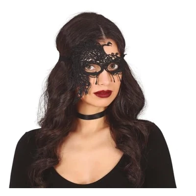 Afbeelding van Fiestas Guirca Verkleed oogmasker zwart kant volwassenen Halloween/gemaskerd bal burlesque/maskerade