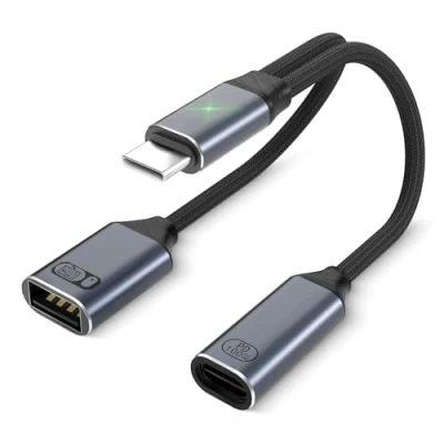 Afbeelding van USB C OTG Adapter Type 100W PD Snel Opladen en 2.0 Splitter Compatibel voor laptop, tablet telefoon