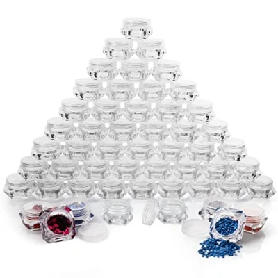 Afbeelding van Belle Vous Plastic Cosmetisch Heldere Reis Containers met Deksels (100 Pak) 5g &amp; 5ml BPA Vrij Lege Sample Container Pot voor Makeup, Oogschaduw, Creme, Lotion, Nagels, Poeder Verf