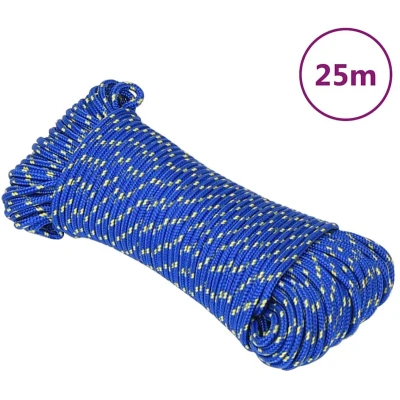 Afbeelding van vidaXL Boottouw 4 mm 25 m polypropyleen blauw