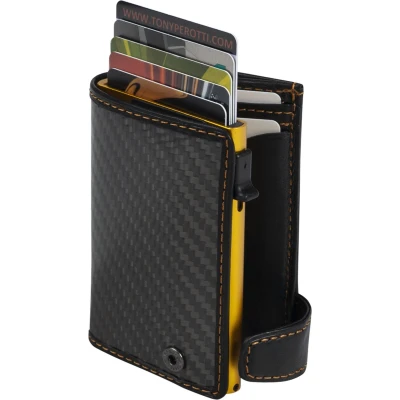 Afbeelding van Tony Perotti Furbo RFID Creditcardhouder met papier en kleingeldvak, Carbon