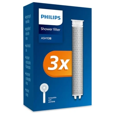 Afbeelding van Philips Water Douchekop met filter, vervangingsfilter, 3 stuks, verwijdert effectief chloor en andere grote deeltjes, 1 maand filtercapaciteit