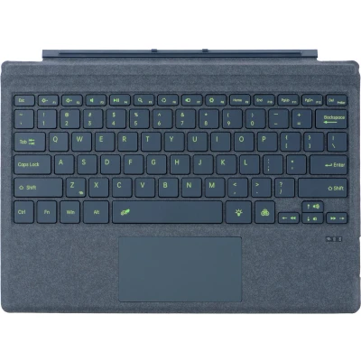 Afbeelding van Toetsenbord geschikt voor Microsoft Surface Pro 4/6/7 QWERTY Bluetooth Cover Met Touchpad en verlichting Blauw