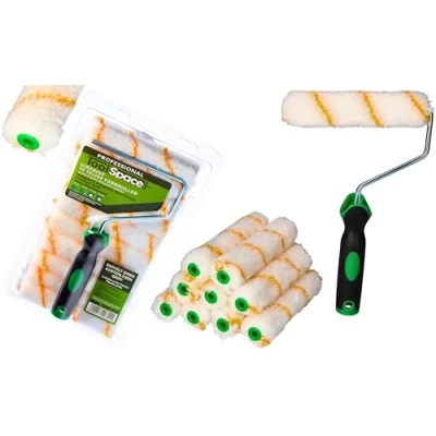 Afbeelding van ToolSpace 10x Verfroller Polyacryl 15 cm Lakrollen met Rubberen Handgreep, Rollerkwast voor Verfwerkzaamheden en Renovatie, Perfecte verfapplicatie, robuust, Ergonomisch Handvat