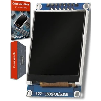 Afbeelding van AZDelivery SPI TFT Display met 1,77 inch ST7735 en 128x160 Pixels compatibel Arduino Inclusief E Book!