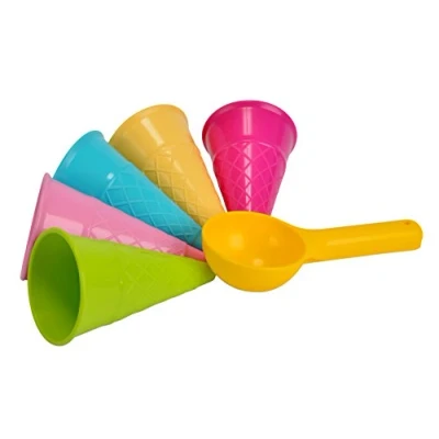 Afbeelding van SIMBA 107108605 zandvormen ijs, 5 wafels, 1 portioneerder, zandspeelgoed, 15 cm, cadeauset, zandbak, Meerkleurig