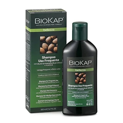 Afbeelding van BIOKAP Milde shampoo, dagelijkse haarwas met zoete amandelolie en yucca