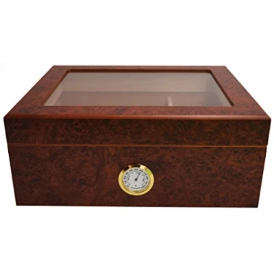 Afbeelding van GERMANUS Humidor Desk I met transparant deksel voor ca. 50 sigaren