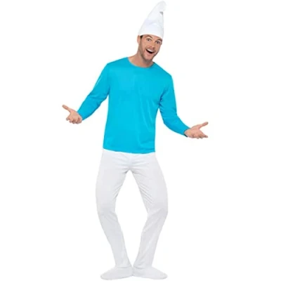 Afbeelding van FUNIDELIA Smurfen kostuum voor mannen Verkleedkleding Maat: Standaard Blauw