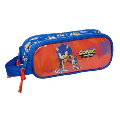 Afbeelding van Pennenetui met 2 vakken Sonic Prime Blauw 21 x 8 6 cm