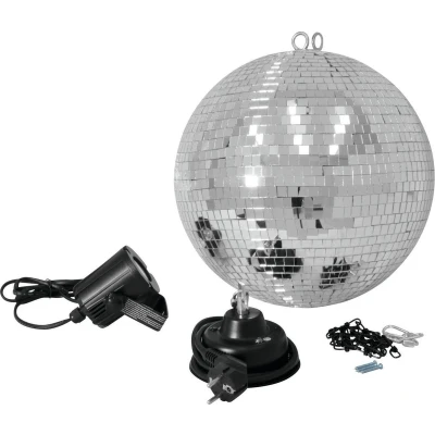 Afbeelding van Eurolite Discobal set met motor en led spot Spiegelbol Discobol 30cm