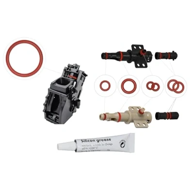 Afbeelding van 7 x O ring + 6 g siliconenvet, afdichting onderhoudsset voor supportventiel zetgroep uitloopventiel geschikt Phillips Saeco Spidem Gaggia