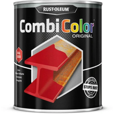 Afbeelding van rust oleum combicolor hoogglans ral 3000 helderrood 750 ml