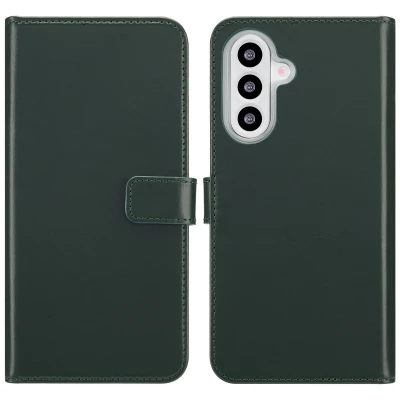 Afbeelding van Samsung Galaxy A26 Hoesje Echt leder Selencia Bookcase Groen Telefoonhoesje