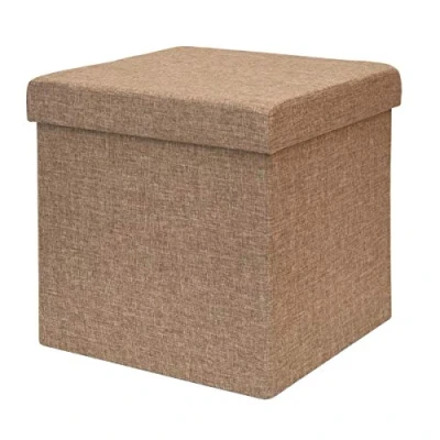 Afbeelding van donker design opvouwbare kruk 38 cm voetenbank beklede met ca. 42 l opbergruimte zitblok zitkast ottoman linnen