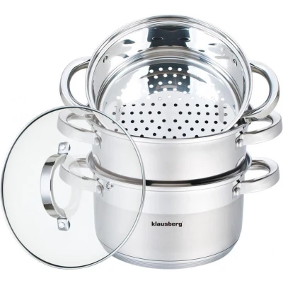 Afbeelding van Klausberg 7136 stoompan 4 delig 18cm rvs alle warmtebronnen