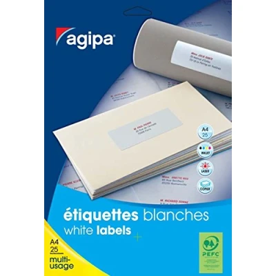 Afbeelding van agipa 119603 universele etiketten kleine verpakking, 50 x 25 mm, wit