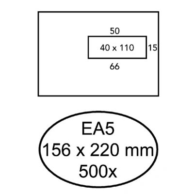Afbeelding van Envelop Quantore 156x220mm venster 4x11cm rechts zelfkl 500s