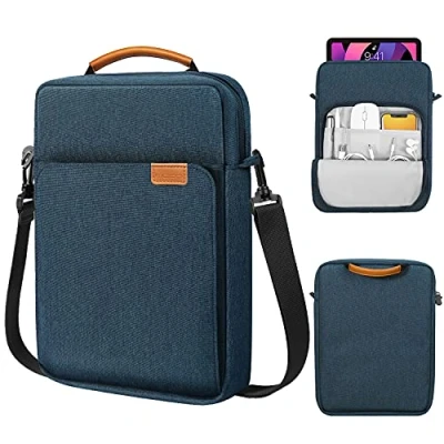 Afbeelding van MoKo Tas met tablethoes van 9 11 inch, geschikt voor iPad Air 5 10,9&quot; 2022, Pro M2 2022 2018, 10th 10.9 4 10.9, Galaxy Tab S8/A8/A7 draagtas handgreep en schouderriem, Indigo