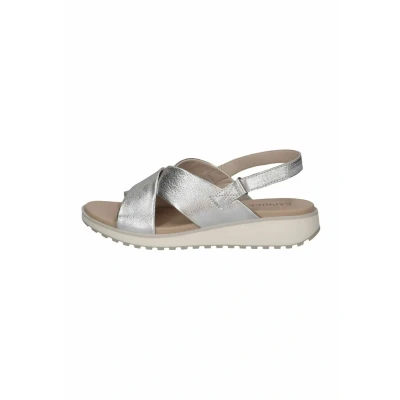 Afbeelding van Caprice Sandalen met sleehak, Dames, Maat: 39, Silver metal Schoenen