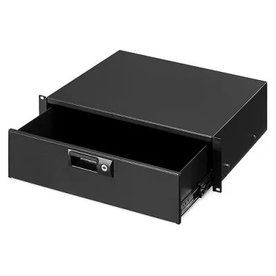 Afbeelding van kwmobile afsluitbare stalen lade serverkast 23U Voor 19&quot; Met sleutel Zwart
