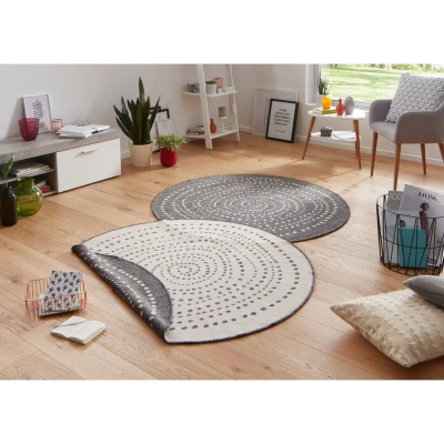 Afbeelding van Rond Buitenkleed Duo Dots Creme Bohemian Vloerkleed 123vloerkleed.nl is de online webshop voor vloerkleden en woonaccessoires.