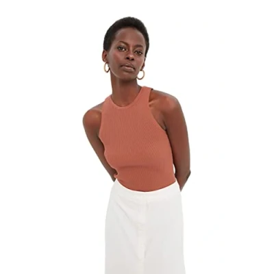 Afbeelding van Trendyol Ecru Geribbelde Gebreide Dunne Blouse Twoss21Bz0090