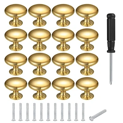 Afbeelding van 12 stuks ronde kastknoppen kabinet knoppen met schroeven, gouden knop voor laden en commode (plus een schroevendraaier)