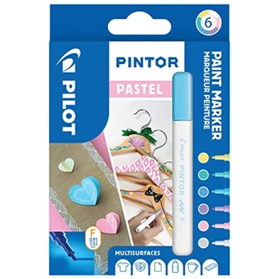 Afbeelding van Verfstift Pilot Pintor pastel 1.0mm ass etui à 6 stuks assorti