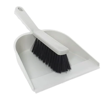 Afbeelding van YORK Handveger en schep met rubber, handveegset, veegplaat handveger, set gemaakt van regranulaat, ecologische veegset (grijs), 8,5 x 5,5 2,5 cm