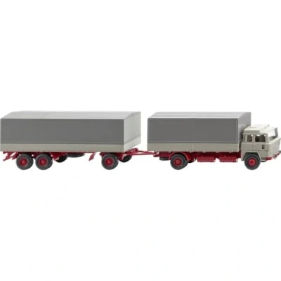 Afbeelding van Wiking 045502 H0 Vrachtwagen Magirus 235 D Pritzhangerkabel, kieselgrijs