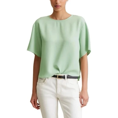 Afbeelding van Marc O&#039;Polo Denim Relaxed Blouse, Dames, Maat: Small, Mint mist