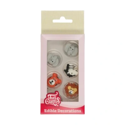 Afbeelding van Funcakes suikerdecoratie Jungle Safari dieren 12 stuks