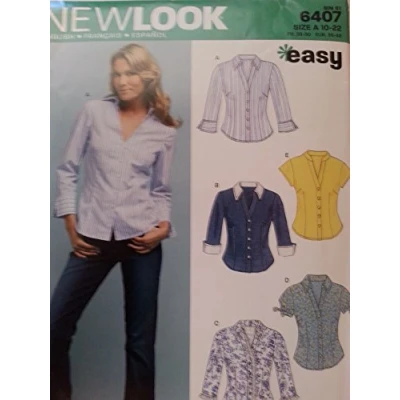 Afbeelding van New look naaipatroon 6407: mist tops, maat A, A (A (10 12 14 16 18 20 22)