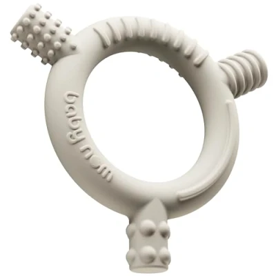 Afbeelding van Baby Nom® Bijtspeeltjes voor Baby&#039;s Vanaf 3 Maanden 100% BPA Vrij Voedselveilig Siliconen Bijtspeeltje, Bijtring de Ontwikkeling van Zintuigen, Diepvriesvriendelijk, Crème