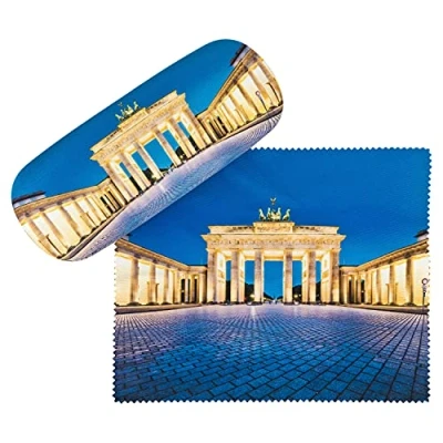 Afbeelding van VON LILIENFELD Brillenetui Brandenburgse poort Brillenkoker Stabiele Reinigingsdoek Glasses Case Box Art Kunst