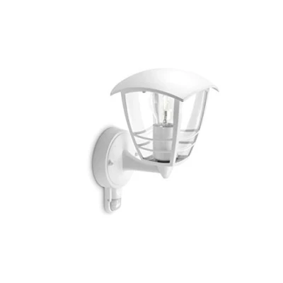 Afbeelding van Philips Creek Wandlamp met Bewegingssensor E27 Fitting 60 W Spatwaterdicht Buitenlamp Aluminium Muurlamp Wit