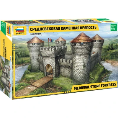Afbeelding van 1:72 Zvezda 8510 Medieval Stone Fortress Kasteel Diorama Plastic Modelbouwpakket