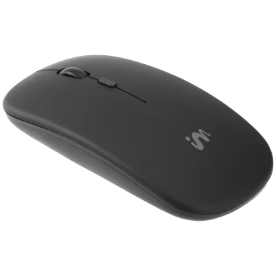 Afbeelding van iMoshion Draadloze muis Oplaadbare computermuis + 2.4G USB A adapter Zwart Kunststof