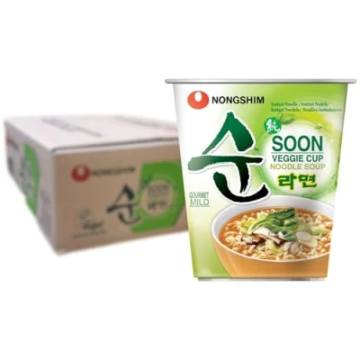 Afbeelding van NONGSHIM Instant Cup Noedelsoep Veggie Multipack (12 X 67 GR)