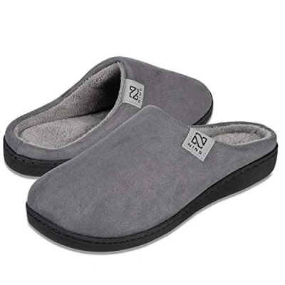 Afbeelding van Slippers Heren Dames pantoffels Winter Warm Traagschuim Huisschoenen Indoor Outdoor voor men en vrouwen (Donkergrijs, 42/43 EU)