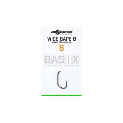 Afbeelding van Korda Basix Wide Gape Barbless size 6 Karper haken