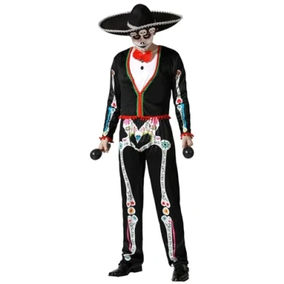 Afbeelding van Kostuum Skelet Mexicaanse Maat XS/S