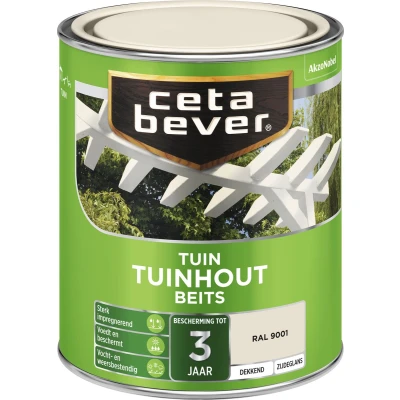 Afbeelding van Ceta Bever Dekkend Tuinhoutbeits Ral 9001 0,75 liter Blanke lak &amp; Beits