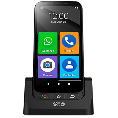 Afbeelding van SPC Zeus 4G Pro + behuizing Smartphone voor senioren Eenvoudige modus met XXL symbolen SOS knop, afstandsbediening 4GB RAM, 64GB ROM, Android 11, 13MP camera, laadstation, 5,5&quot;, zwart